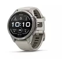 Garmin Fenix 9 Pro – 43mm Titanium su Fog Grey/Dark Sandstone silikoniniu dirželiu