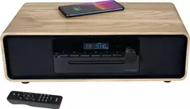 Thomson MIC300IBT 60W mikro Hi-Fi sistema su Bluetooth, CD, FM radiju, USB, Qi belaidžiu įkrovimu - juoda/mediena TH388657