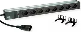 Bachmann 800.4023 19 colių 1U 8 lizdų C13 90° kampu PDU su C14 įvadu, 2 m kabeliu