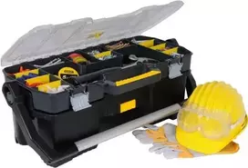 STANLEY 19 įrankių dėžė su organizatoriumi STST1-70317 – 30,5 L didelio atsparumo polipropilenas, juoda/geltona
