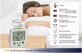 TFA Dostmann BOOM radijo bangomis valdomas žadintuvas, juodas 60.2538.02