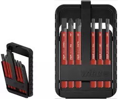 Wiha slimBit electric 45804 izoliuotų VDE atsuktuvų antgalių rinkinys, 6 vnt., plokštieji, Phillips, Pozidriv, TORX, 75 mm