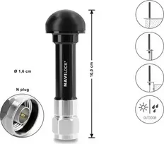 Navilock GNSS antena N jungtis 28 dB aktyvi lauko juoda 10 cm (60763)