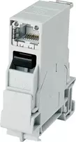 Telegärtner STX DIN bėgio tvirtinimo RJ45 Cat.6A ekranuotas modulis, šviesiai pilkas