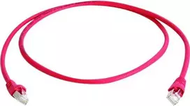 Telegärtner 100009358 CAT 5e F/UTP RJ45 tinklo kabelis, 25 m, raudonas, liepsnai atsparus, su apsauginiu lankstu