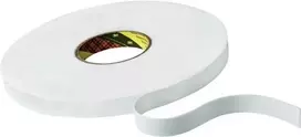3M 9508W abipusė polietileno putplasčio juosta, 66 m x 19 mm, balta, 0,8 mm storio, modifikuoti akrilo klijai, 1 ritinys KT777306350