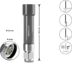 Navilock GNSS antena N jungtis 18 dB aktyvi lauko pilka 10 cm (60738)