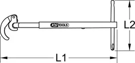 KS TOOLS teleskopinis kriauklės raktas, Ø 32-63mm (126.2000)