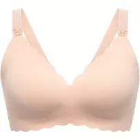 Momcozy YN46 Besiūlė palaikomoji žiedinė maitinimo liemenėlė su push-up efektu, gėlių raštu, odos spalvos, L dydis