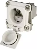 Telegärtner STX V6 RJ45 flanšinis sujungiklio rinkinys Variantas 6, 8P8C, ekranuotas, Cat.6A, IP67, šviesiai pilkas J00020A0483
