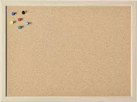 Magnetoplan kamštinė lenta su mediniu rėmu 1000 x 600 mm, natūralus presuotas kamštis, savaime užsitraukiantis, tvirtinama prie sienos, skirta smeigti užrašams, priminimams ir nuotraukoms (121924)