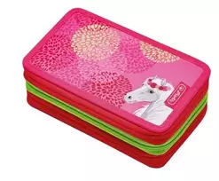 Herlitz Triple Bloomy Horse penalas, 31 dalių rinkinys, poliesteris, 3 skyriai su užtrauktukais, įvairiaspalvis 50038770