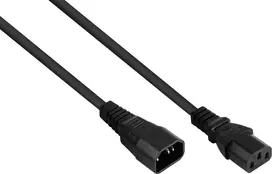 Kabelmeister C14 į C13 maitinimo prailginimo kabelis, 3m, juodas, 1.00mm², 10A/250V, H05VV-F, tiesūs jungtys SK1430-S030