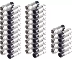 SHIVERPEAKS BS85029-A-SET25 F tipo suspaudžiamosios jungtys 7 mm koaksialiniam kabeliui, 25 vnt. rinkinys, nikeliuotas žalvaris, 75 omų, atsparios oro sąlygoms, sidabrinės spalvos