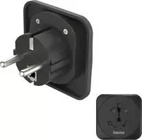 Hama kelioninis adapteris Type E/F, 3 polių, universalus, iš viso pasaulio į Europą, juodas (00137245)