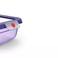 EMSA ONECLICK maisto laikymo indas 1,5 L stačiakampis violetinis, hermetiškas, nepralaidus, be BPA, tinkamas mikrobangų krosnelei, indaplovei ir šaldikliui 3110601757