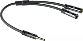 ACT AC3620 garso skirstytuvas, 0,15 m, 3,5 mm vyriškas į 2x moteriškus, juodas