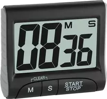 TFA Dostmann skaitmeninis virtuvės laikmatis ir chronometras - juodas - 99 min - plastikas - LCD - magnetinis (38.2021.01)