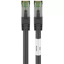 Wentronic Goobay CAT 8.1 tinklo kabelis, S/FTP (PiMF), juodas, 3 m - LSZH be halogenų, varis AWG 24 (66723)