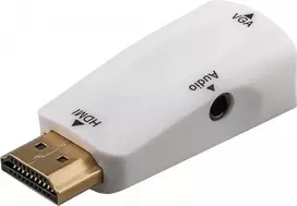 Wentronic Goobay kompaktiškas HDMI į VGA adapteris su garsu - HDMI male į VGA female + 3,5 mm lizdas, 1080p, juodas 44793
