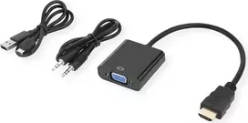 SECOMP STANDARD HDMI į VGA + 3,5 mm garso adapterio kabelis, 0,23 m (S3210)