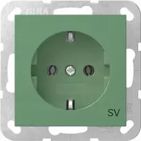 Gira System 55 SCHUKO kištukinis lizdas su padidinta apsauga nuo prisilietimo, žalias 4188107