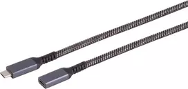 SHIVERPEAKS S-Conn 14-74006 USB-C į USB-C kabelis 1m USB 3.2 Gen 2 10Gbps 100W PD juodas ir baltas