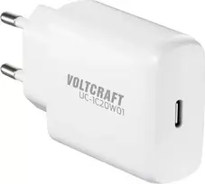 Voltcraft UC-1C20W01 USB-C GaN sieninis įkroviklis 20 W PD 3.0 baltas