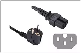 GoodConnections kampuotas Schuko į IEC C15 maitinimo kabelis, 1,8m, juodas, 10A/250V, H05VV-F, karštam režimui 1501-18