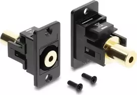 Delock 91223 skydinis 3,5 mm 4 kontaktų lizdas moteriškas-moteriškas, auksuotas, juodas
