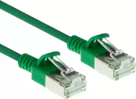 ACT Green 0,15 m LSZH U/FTP CAT6A Datacenter Slimline tinklo kabelis su RJ45 jungtimis (DC7730)