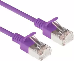 ACT Purple 0.25m LSZH U/FTP CAT6A Datacenter Slimline komutacinis kabelis be užkabinimo su RJ45 jungtimis (DC7352)