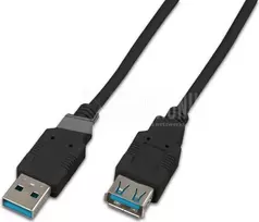 Wirewin USB 3.0 A-A prailginimo kabelis, vyriškas į moterišką, 1,8 m, juodas