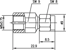 Telegärtner Inter-Series koaksialinis adapteris SMA male į FME male 50 Ohm