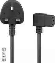 Wentronic Goobay maitinimo laidas UK 3 kontaktų kištukas – kampuotas IEC C13, 2 m, juodas 45767