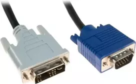 Exertis Connect DVI-A vyriškas į VGA vyriškas adapterio kabelis, Single Link, 10 m, juodas, su varžtais 127731