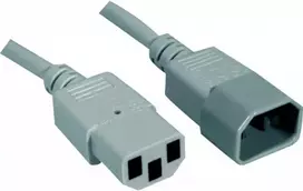 EXERTIS CONNECT IEC C14 į C13 maitinimo prailginimo kabelis, 1,8 m, pilkas, 10 A/250 V, H05VV-F 0,75 mm² 808140