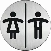 DURABLE PICTO WC universali tualeto ženklas, apvalus, sidabrinis, lipnus, 83 mm, 1 vnt. 492023