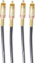 shiverpeaks BASIC-S 2x RCA į 2x RCA garso kabelis 2,5 m juodas/auksinis BS40224