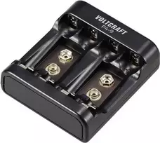 VOLTCRAFT P4-9 apvalių elementų įkroviklis NiMH/NiCd AA, AAA, 9V blokui VC-14936385