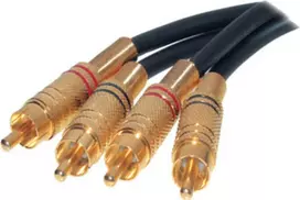 SHIVERPEAKS S/CONN maximum connectivity RCA audio kabelis, 2 RCA male to 2 RCA male, auksuoti metaliniai jungtys, 2,5 m, juodas 40224