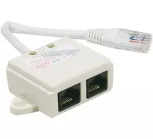 Exertis Connect telefono linijos skirstytuvas RJ-45 vyriškas į 2x RJ-45 moteriškus, 10 cm, CAT 5e, dramblio kaulo spalvos 252470