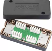 renkforce CAT 6A tinklo kabelių jungčių dėžutė, ekranuota, LSA+ gnybtai, 10Gbit/s, šviesiai pilka