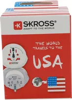 SKROSS kelioninis adapteris su 2 USB prievadais, baltas (1.500221C-E)