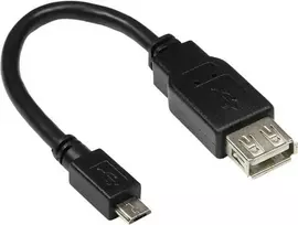 GoodConnections USB-OTG adapterio kabelis, Micro-USB Type B male į USB Type A female, USB 2.0, 0,1 m, juodas