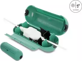 Delock 91733 kabelių jungčių apsauginė dėžutė IP44 su pakabinimo kabliu, žalia