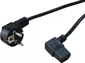 SECOMP STANDARD maitinimo kabelis su kampuotu IEC C13 jungtimi, CEE 7/7 į IEC C13, 1,8 m, juodas S2307