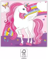 Procos Unicorn Rainbow 2 sluoksnių popierinės servetėlės, 20 vnt. (93760)