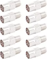 SHIVERPEAKS IEC to F-Type koaksialinis adapteris, 10 vnt., 75 Ohm, nikeliuotas žalvaris, moteriškas-moteriškas BS85324-SET10