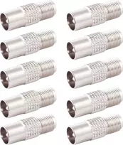 SHIVERPEAKS BS85322-SET10 IEC male to F female koaksialinis adapteris, 10 vnt., sidabrinis